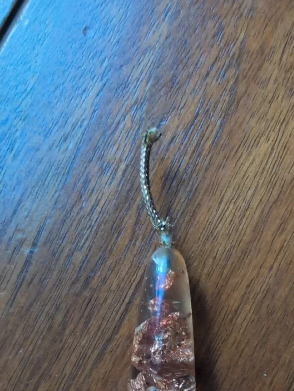 Lucite Candle with Copper Flake Accents
